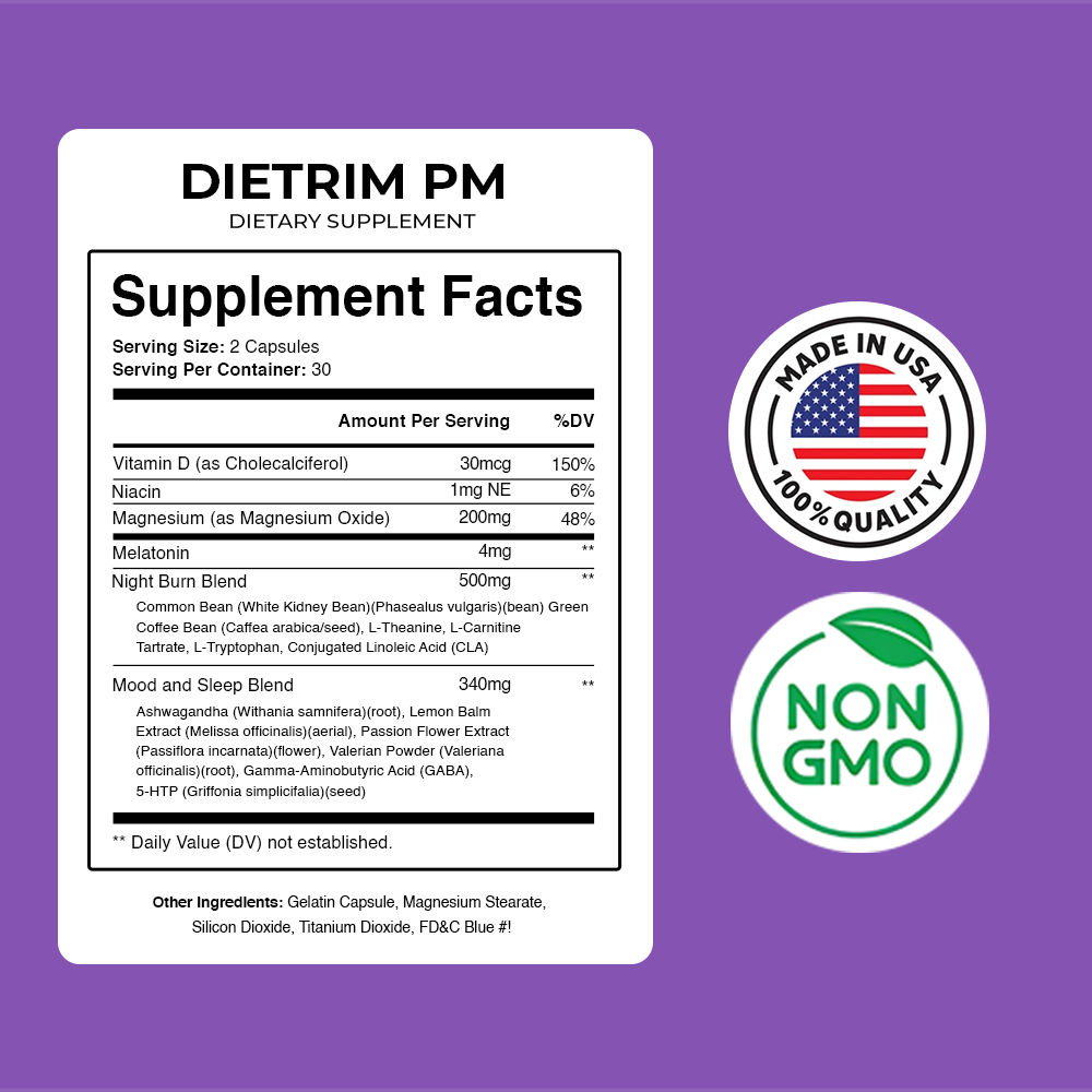 Dietrim PM -Reduce Late Cravings, Improve Sleep and Overall Recovery (30 Day)