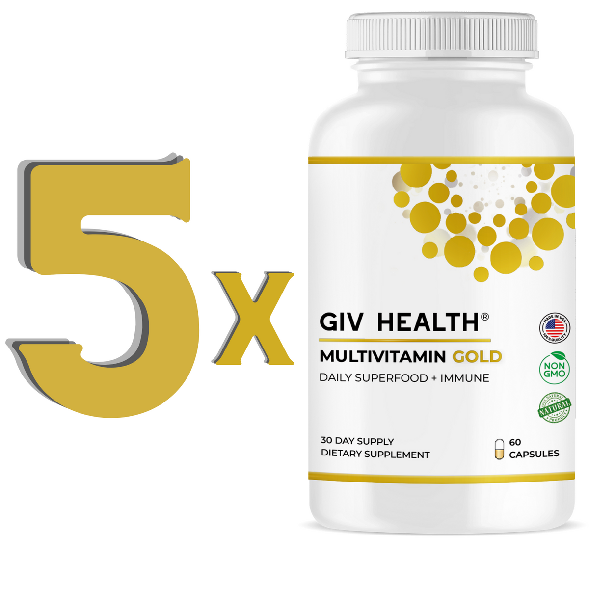 Multivitamin Gold- Advanced Superfood and Immune Dietary Vitamins for Men and Women